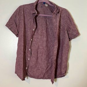 Burgundi button up short-sleeve shirt by divided